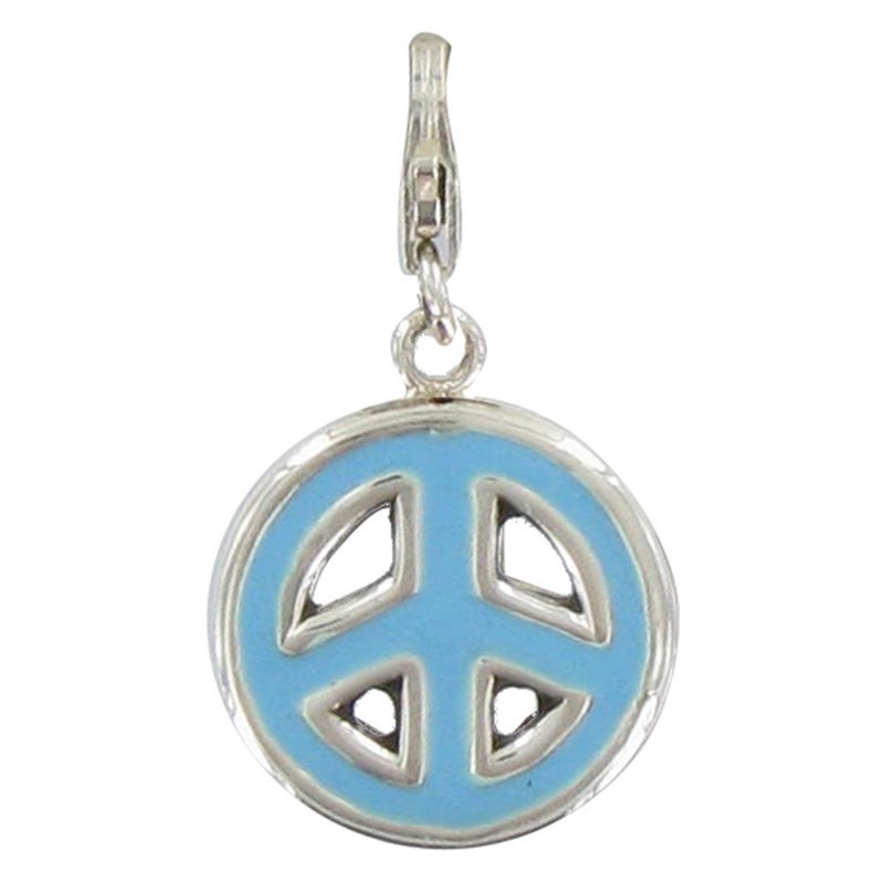 Charms Argent 925 Médaille Paix Emaillé - Classics