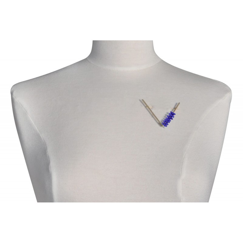 Broche Laiton Triangle et Petits Disques de Verre - vue 2