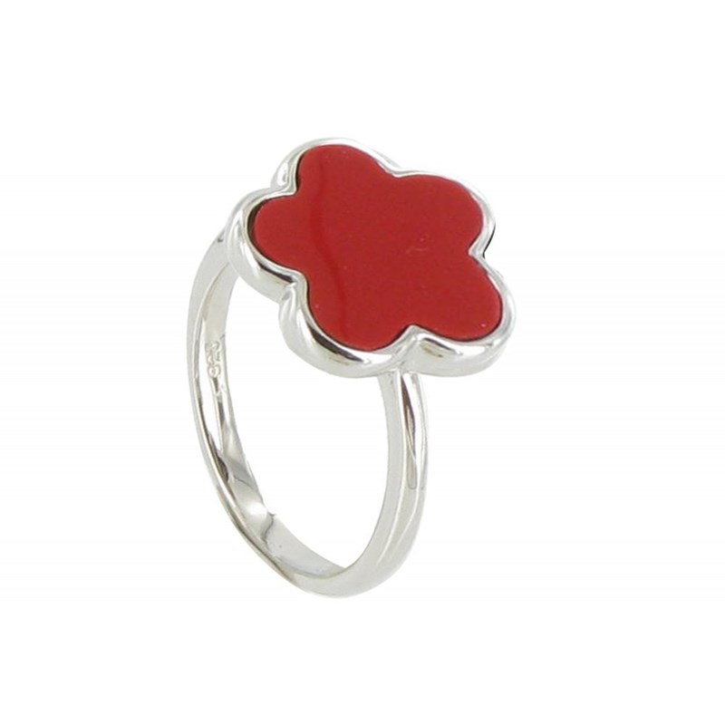 Bague Argent 925 Chance et Corail - vue 2