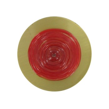 Broche Disque en Laiton Pâte de Verre