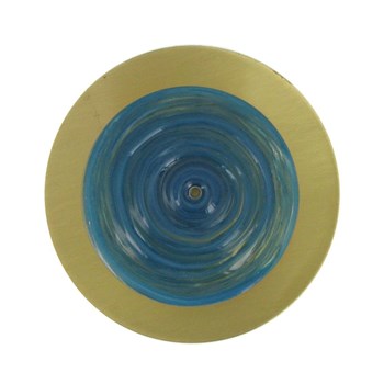 Broche Disque en Laiton Pâte de Verre