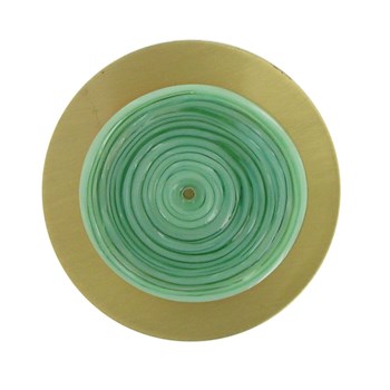 Broche Disque en Laiton Pâte de Verre