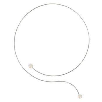 Collier Ras de Cou Argent 925 2 Perles de Culture 6 mm - Classics - Blanc