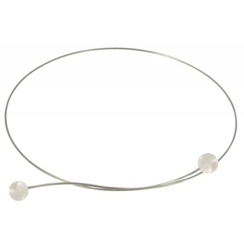 Collier Ras de Cou Argent 925 2 Perles de Culture 6 mm - Classics - Blanc