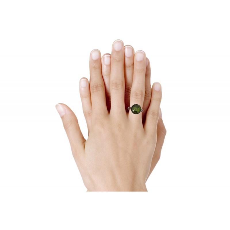 Bague Argent 925 Demi Lune Zirconium Olive - vue 4