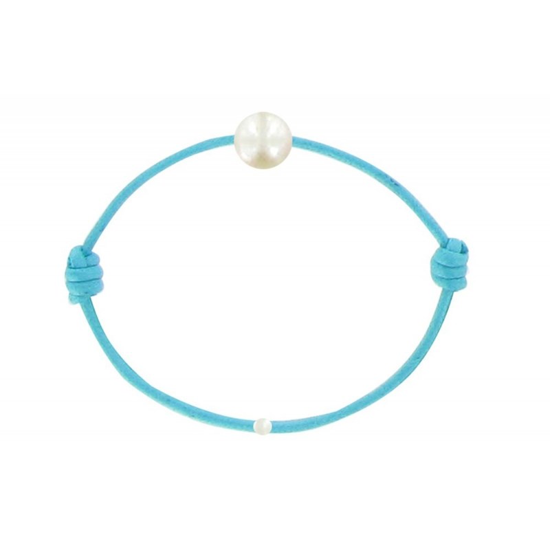 Set Collier et Bracelet Lien La Perle Blanche des Poulettes - Colors - Turquoise - vue 2