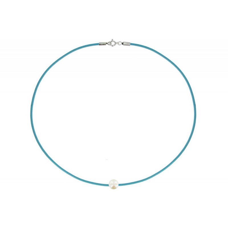 Set Collier et Bracelet Lien La Perle Blanche des Poulettes - Colors - Turquoise - vue 3