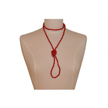 Elastic Necklace or Bracelet Tagua seeds - Classics - Red