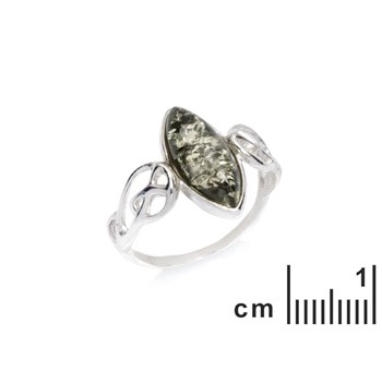 Bague argent 925 Ambre veritable de la mer Baltique