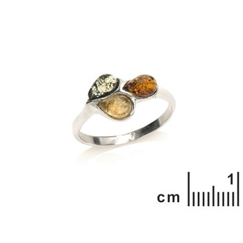 Bague argent 925 Ambre veritable de la mer Baltique