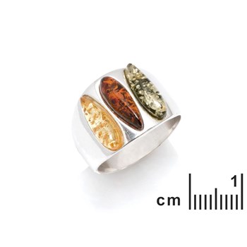 Bague argent 925 Ambre veritable de la mer Baltique
