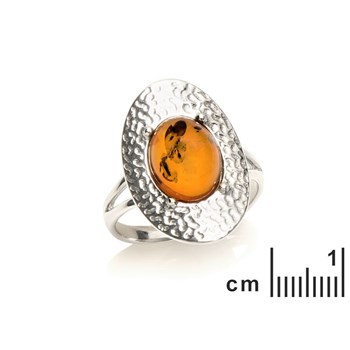 Bague argent 925 Ambre veritable de la mer Baltique