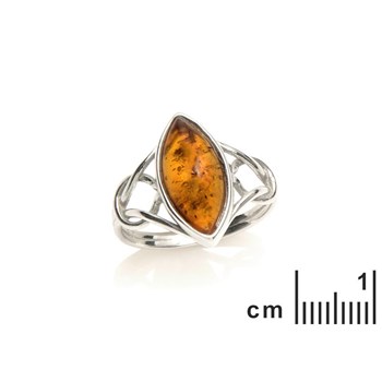 Bague argent 925 Ambre veritable de la mer Baltique