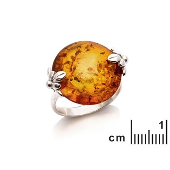 Bague argent 925 Ambre veritable de la mer Baltique