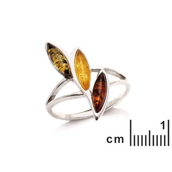 Bague argent 925 Ambre veritable de la mer Baltique