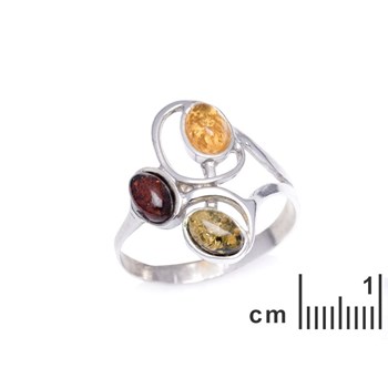 Bague argent 925 Ambre veritable de la mer Baltique