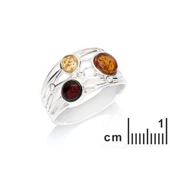 Bague argent 925 Ambre veritable de la mer Baltique