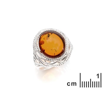 Bague argent 925 Ambre veritable de la mer Baltique