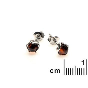 Boucle d'oreille argent 925 Ambre veritable de la mer Baltique