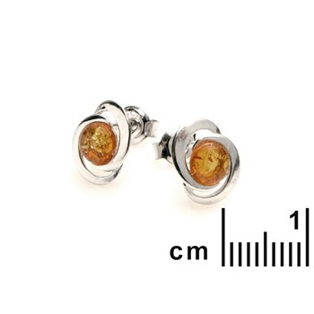 Boucle d'oreille argent 925 Ambre veritable de la mer Baltique