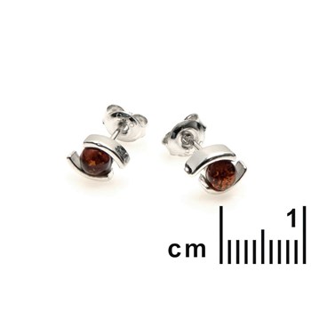 Boucle d'oreille argent 925 Ambre veritable de la mer Baltique