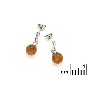 Boucle d'oreille argent 925 Ambre veritable de la mer Baltique