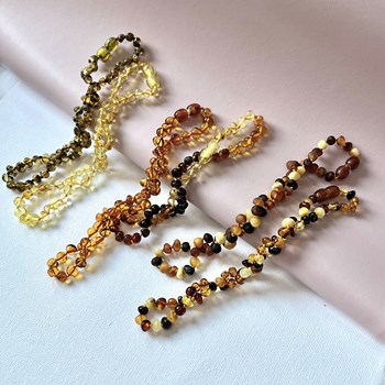 Collier pour bébé en ambre à clip