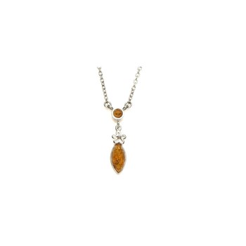 Collier ambre naturel, Argent 925
