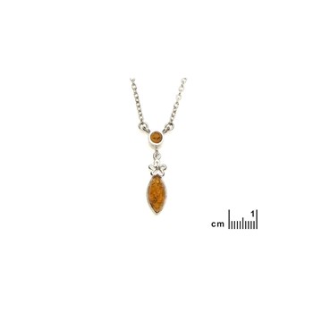 Collier ambre naturel, Argent 925