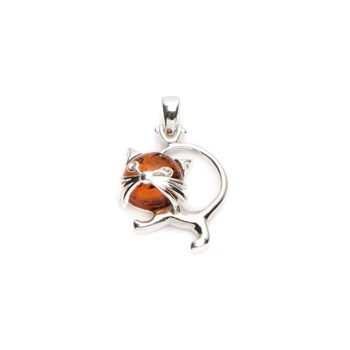 Pendentif argent 925 Ambre veritable de la mer Baltique