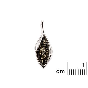 Pendentif argent 925 Ambre veritable de la mer Baltique