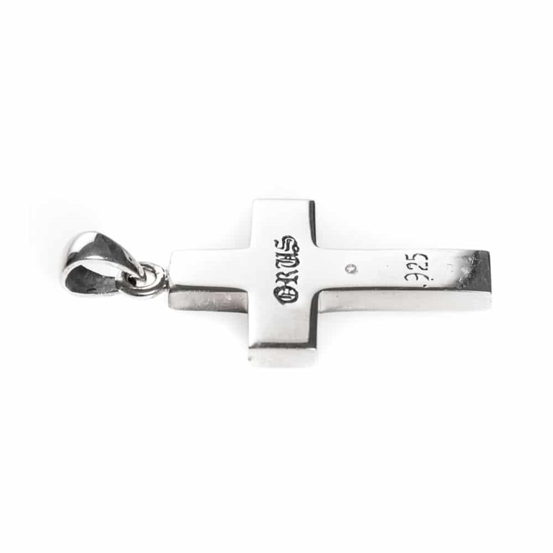 Pendentif Croix Pierre Onyx Noire Argent - vue 2