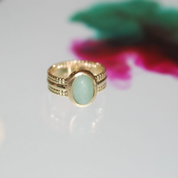 Bague plaqué or et aventurine ANDREA - Bijoux Privés Discovery