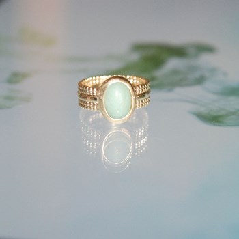 Bague plaqué or et aventurine ANDREA - Bijoux Privés Discovery
