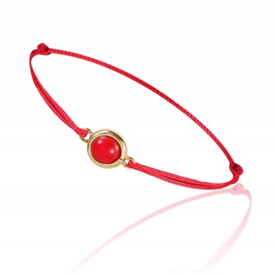 Bracelet Perle Nacrée Cordon Rouge pour Homme et Femme - Mahana