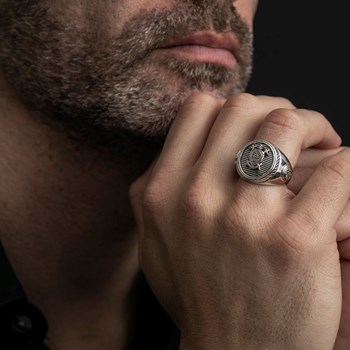 Chevalière Homme Argent Blason Homme