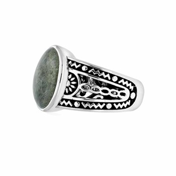 Bague Homme Ethnique Labradorite Argent