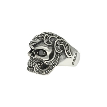 Bague Homme Tête De Mort Mahori Argent