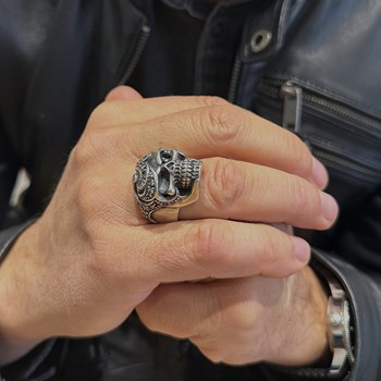 Bague Homme Tête De Mort Mahori Argent