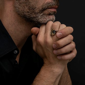 Bague Jonc Homme Ancre Marine Argent
