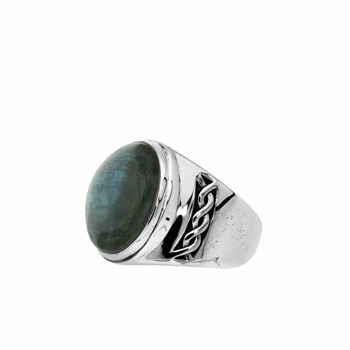 Bague Homme Labradorite Massive Argent