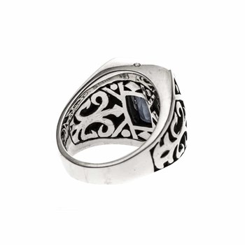 Chevalière Homme Argent L'esprit Du Roi Onyx Noir