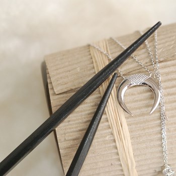 Collier argent ou plaqué or pour femme CORNE - Lorenzo R