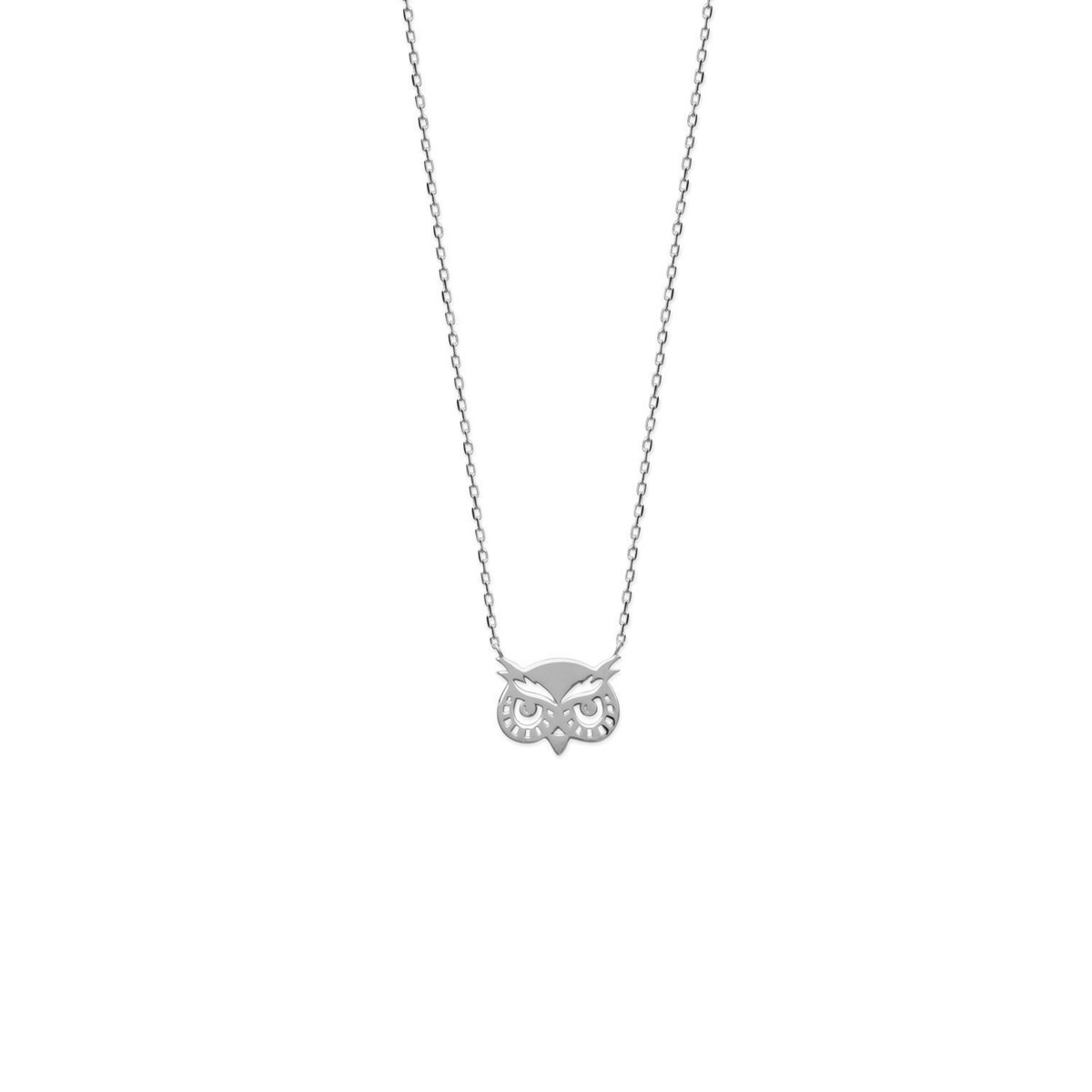 Collier femme argent ou plaqué or TETE DE HIBOU - Lorenzo R