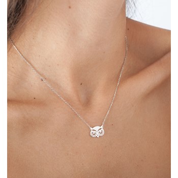 Collier femme argent ou plaqué or TETE DE HIBOU - Lorenzo R