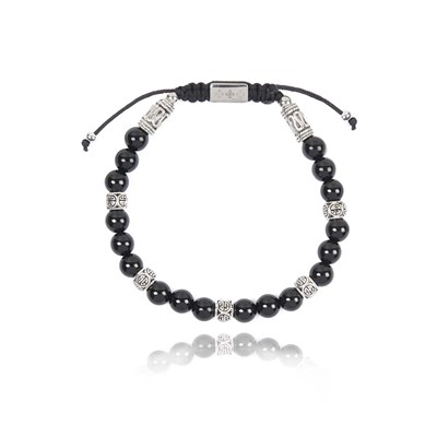 Bracelet perles heishi agate noire mate œil de tigre - Site officiel  Sixtystones - Bracelets Heishi pour Homme