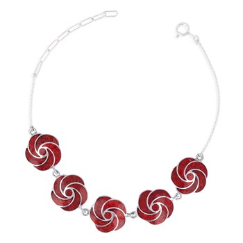 Bracelet Spirales de Corail sur Argent 925 - Collection Trésors Marins