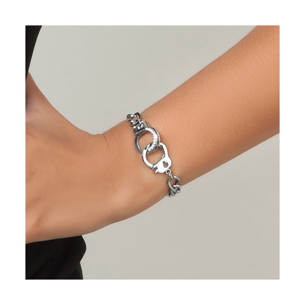 Bracelet menottes SC Crystal orné de Cristaux scintillants - vue 2