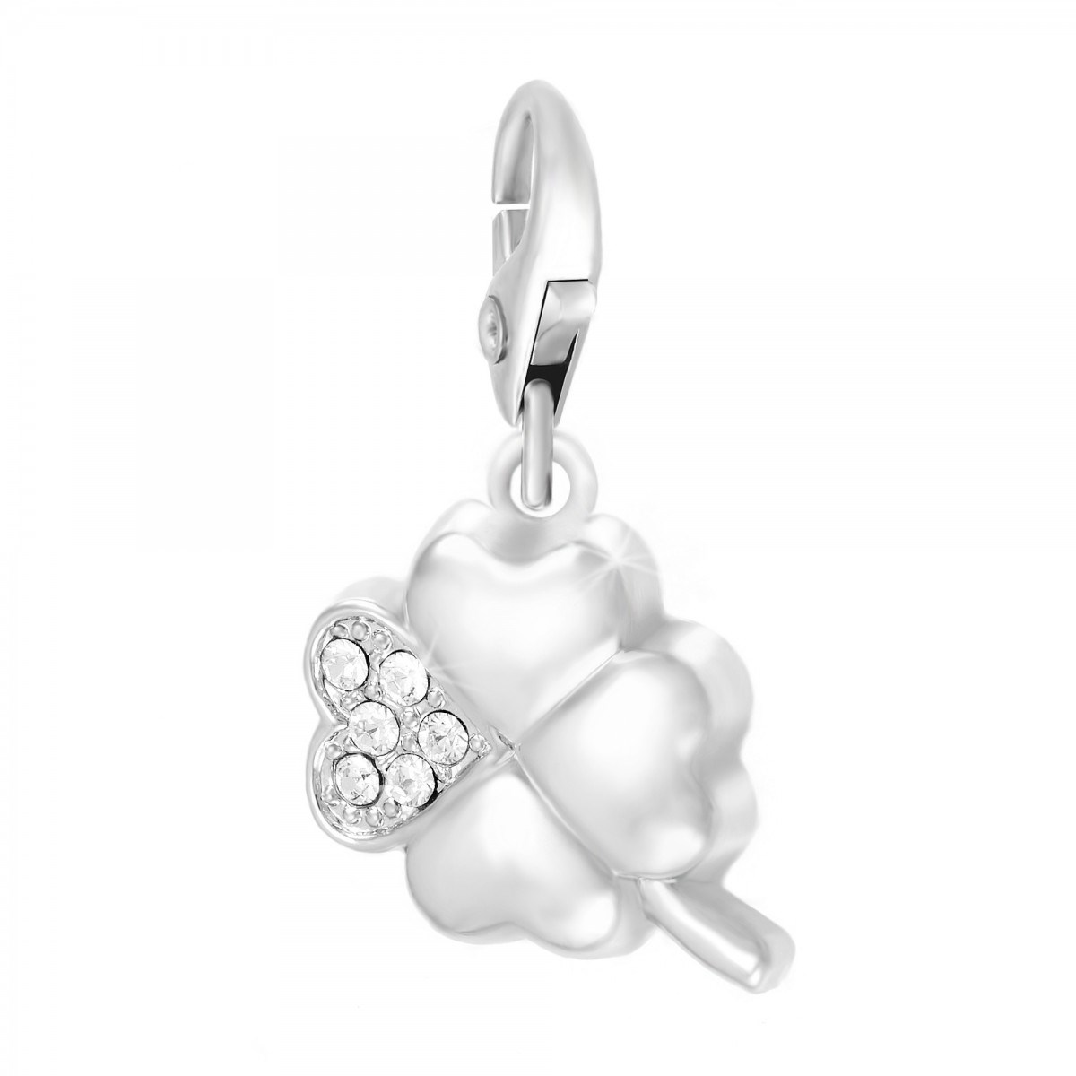 Charm Trèfle SC Crystal orné de Cristaux scintillants