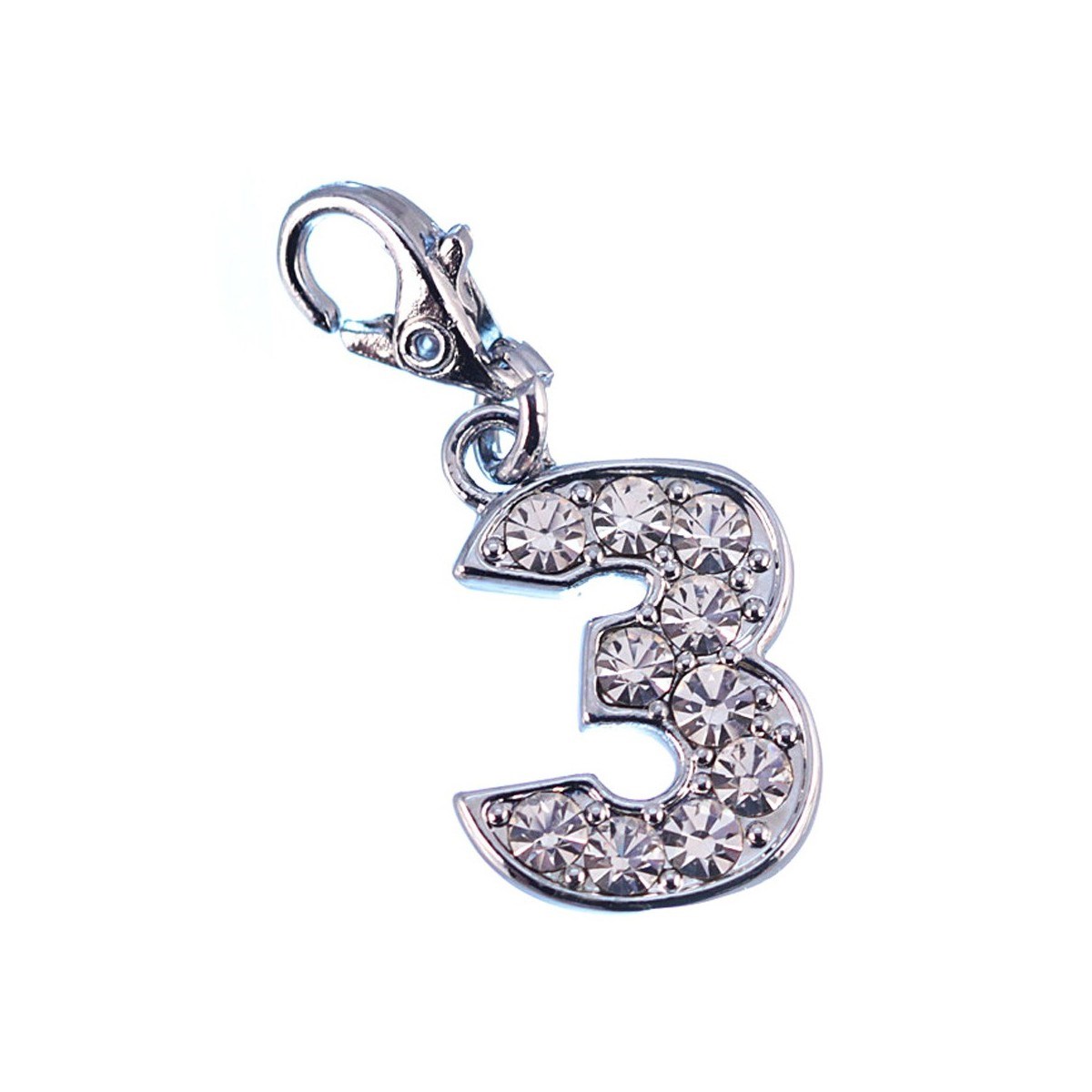 Charm Chiffre 3 SC Crystal orné de Cristaux scintillants